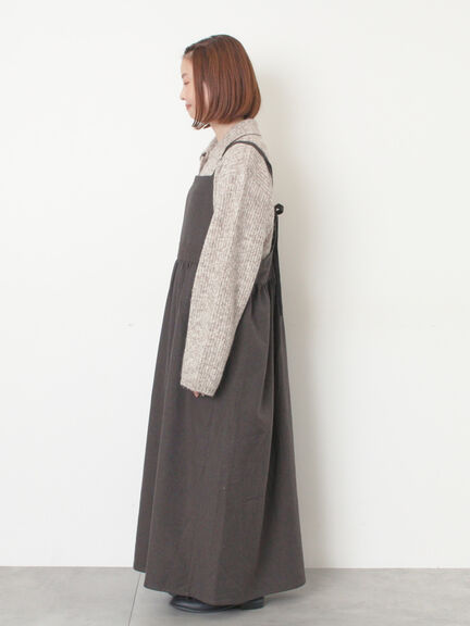 襟付ニットカーディガン（オフホワイト/チャコールグレー/ベージュ/サックスブルー）｜Samansa Mos2（サマンサ モスモス）通販