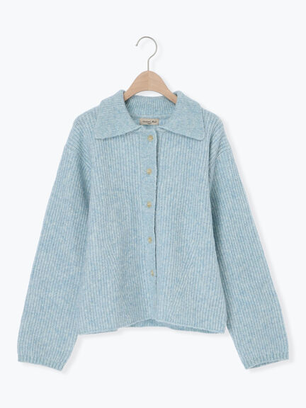 襟付ニットカーディガン（オフホワイト/チャコールグレー/ベージュ/サックスブルー）｜Samansa Mos2（サマンサ モスモス）通販