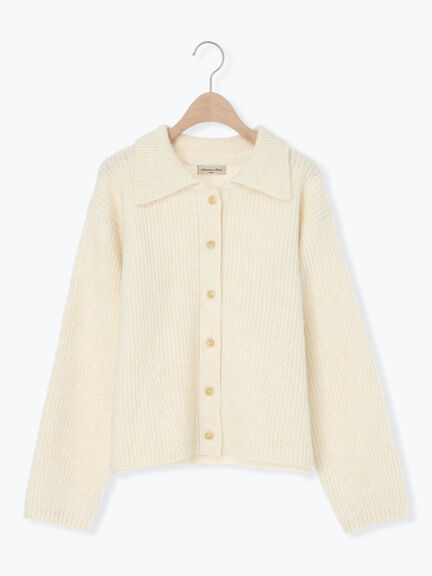 襟付ニットカーディガン（オフホワイト/チャコールグレー/ベージュ/サックスブルー）｜Samansa Mos2（サマンサ モスモス）通販