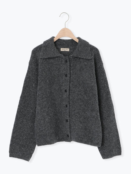 襟付ニットカーディガン（オフホワイト/チャコールグレー/ベージュ/サックスブルー）｜Samansa Mos2（サマンサ モスモス）通販