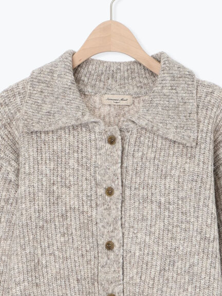 襟付ニットカーディガン（オフホワイト/チャコールグレー/ベージュ/サックスブルー）｜Samansa Mos2（サマンサ モスモス）通販