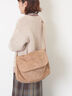 スウェードライクメッセンジャーバッグ（ベージュ/ブラウン）｜Samansa Mos2（サマンサ モスモス）通販