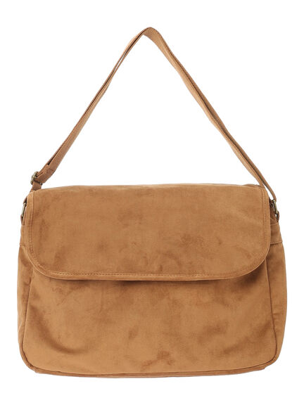 スウェードライクメッセンジャーバッグ（ベージュ/ブラウン）｜Samansa Mos2（サマンサ モスモス）通販