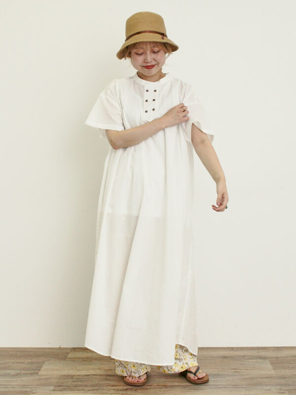 セール】 ◎【S/Mサイズ】ダブルボタンワンピース（オフホワイト