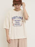 クロス刺繍ロゴプリントTシャツ（オフホワイト/チャコールグレー/ピンク/グリーン）｜Samansa Mos2（サマンサ モスモス）通販