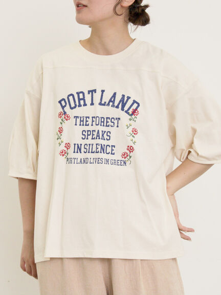 クロス刺繍ロゴプリントTシャツ（オフホワイト/チャコールグレー/ピンク/グリーン）｜Samansa Mos2（サマンサ モスモス）通販
