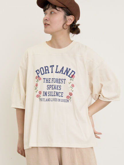 クロス刺繍ロゴプリントTシャツ（オフホワイト/チャコールグレー/ピンク/グリーン）｜Samansa Mos2（サマンサ モスモス）通販