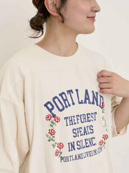 クロス刺繍ロゴプリントTシャツ（オフホワイト/チャコールグレー/ピンク/グリーン）｜Samansa Mos2（サマンサ モスモス）通販