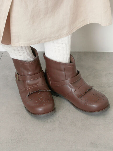 メダリオンキルトショートブーツ（ブラック/ブラウン）｜Samansa Mos2（サマンサ モスモス）通販