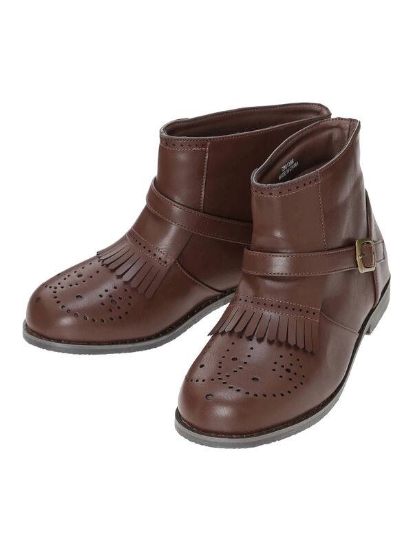 セール】 メダリオンキルトショートブーツ（ブラック/ブラウン