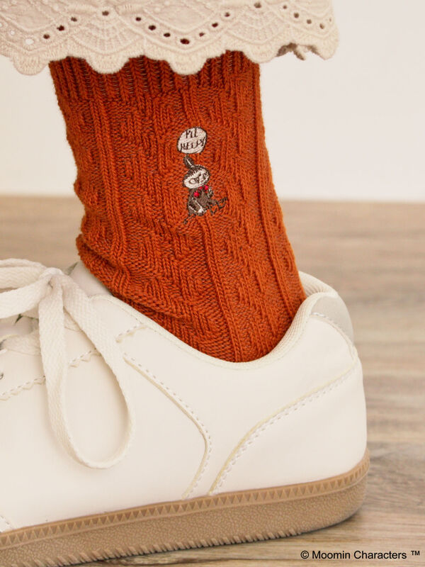 サマンサモスモス 【ムーミン】リトルミィ刺繍ソックス　新品 MOOMIN×Samansa Mos2】リトルミイ刺繍ソックス（ピンク/ベージュ