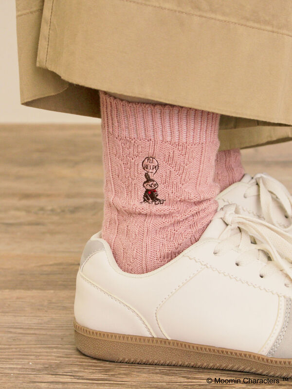 サマンサモスモス 【ムーミン】リトルミィ刺繍ソックス　新品 MOOMIN×Samansa Mos2】リトルミイ刺繍ソックス（ピンク/ベージュ