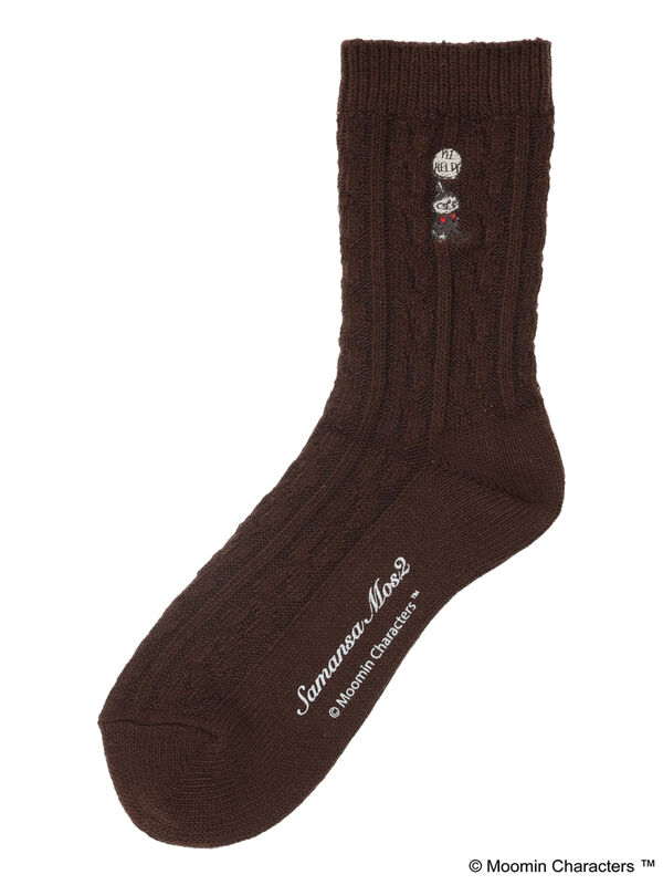 ★新作・リトルミーページ★ ロークルーソックス（リトルミイ刺しゅう/小花/オフホワイト