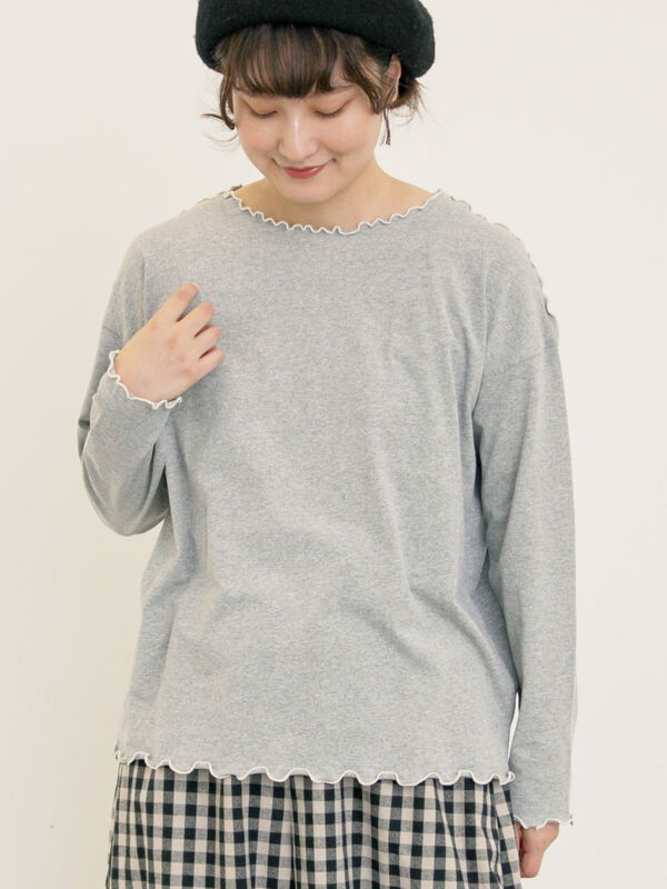 [CYCLO]配色メロークルーネックカットソー（オフホワイト/グレー/チャコールグレー/ベージュ）｜Samansa Mos2（サマンサ モスモス）通販