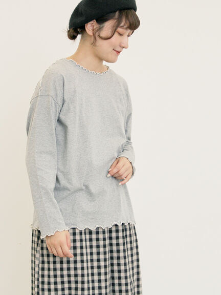 [CYCLO]配色メロークルーネックカットソー（オフホワイト/グレー/チャコールグレー/ベージュ）｜Samansa Mos2（サマンサ モスモス）通販