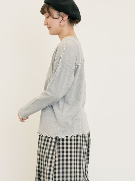 [CYCLO]配色メロークルーネックカットソー（オフホワイト/グレー/チャコールグレー/ベージュ）｜Samansa Mos2（サマンサ モスモス）通販