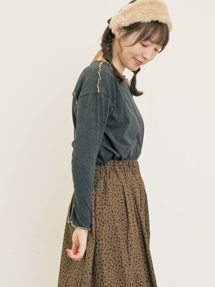 [CYCLO]配色メロークルーネックカットソー（オフホワイト/グレー/チャコールグレー/ベージュ）｜Samansa Mos2（サマンサ モスモス）通販