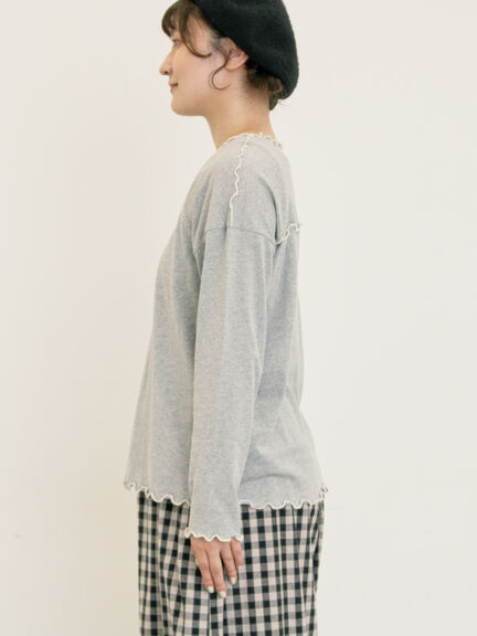 [CYCLO]配色メロークルーネックカットソー（オフホワイト/グレー/チャコールグレー/ベージュ）｜Samansa Mos2（サマンサ モスモス）通販