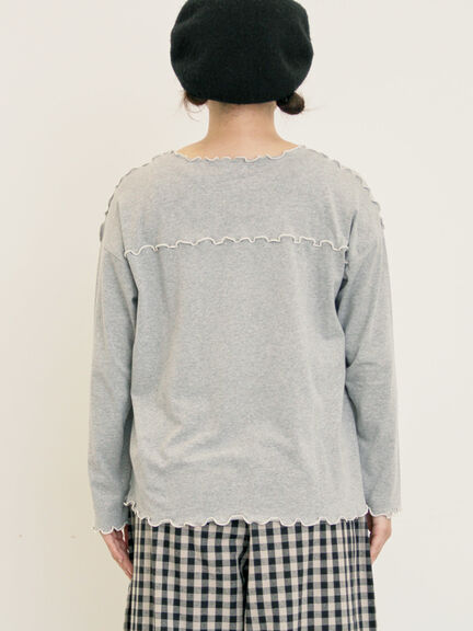 [CYCLO]配色メロークルーネックカットソー（オフホワイト/グレー/チャコールグレー/ベージュ）｜Samansa Mos2（サマンサ モスモス）通販