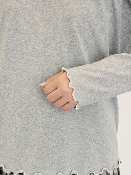 [CYCLO]配色メロークルーネックカットソー（オフホワイト/グレー/チャコールグレー/ベージュ）｜Samansa Mos2（サマンサ モスモス）通販