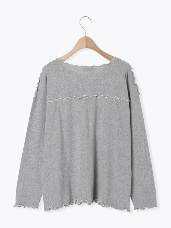 もさもさもさ30 セール】 [CYCLO]配色メロークルーネックカットソー（オフホワイト