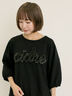 【接触冷感】レースコード刺繍パフスリーブTシャツ（ブラック）｜Samansa Mos2（サマンサ モスモス）通販