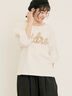 【接触冷感】レースコード刺繍パフスリーブTシャツ（ブラック/ベージュ/キナリ）｜Samansa Mos2（サマンサ モスモス）通販