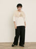 【接触冷感】レースコード刺繍パフスリーブTシャツ（ブラック/ベージュ/キナリ）｜Samansa Mos2（サマンサ モスモス）通販