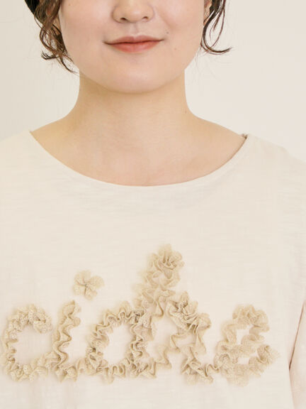 【接触冷感】レースコード刺繍パフスリーブTシャツ（ブラック/ベージュ/キナリ）｜Samansa Mos2（サマンサ モスモス）通販
