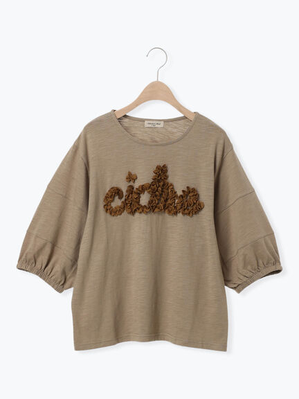 【接触冷感】レースコード刺繍パフスリーブTシャツ（ブラック/ベージュ/キナリ）｜Samansa Mos2（サマンサ モスモス）通販