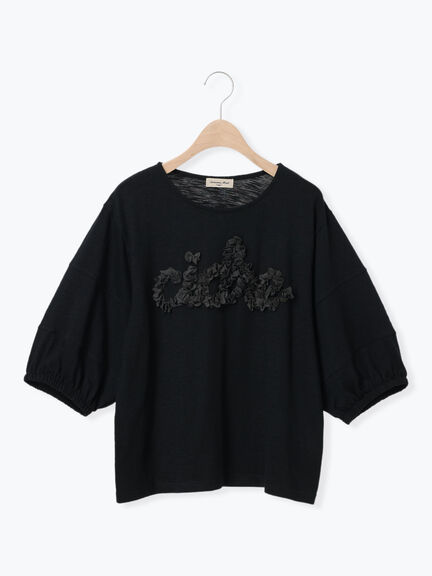 【接触冷感】レースコード刺繍パフスリーブTシャツ（ブラック/ベージュ/キナリ）｜Samansa Mos2（サマンサ モスモス）通販