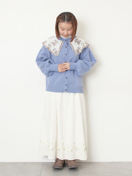 レース貼り前後2WAYニット（チャコールグレー/ベージュ/ブルー）｜Samansa Mos2（サマンサ モスモス）通販