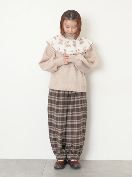 レース貼り前後2WAYニット（チャコールグレー/ベージュ/ブルー）｜Samansa Mos2（サマンサ モスモス）通販