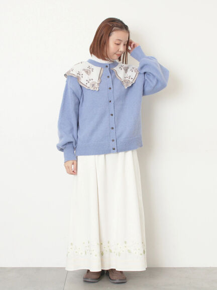 レース貼り前後2WAYニット（チャコールグレー/ベージュ/ブルー）｜Samansa Mos2（サマンサ モスモス）通販