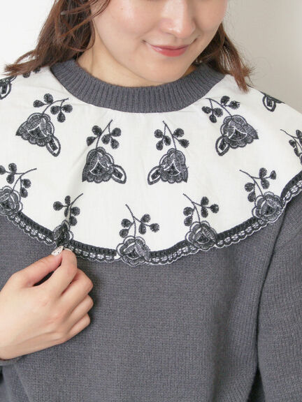 レース貼り前後2WAYニット（チャコールグレー/ベージュ/ブルー）｜Samansa Mos2（サマンサ モスモス）通販