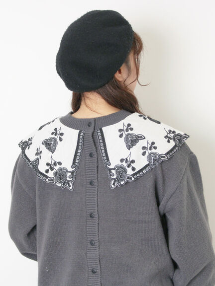 レース貼り前後2WAYニット（チャコールグレー/ベージュ/ブルー）｜Samansa Mos2（サマンサ モスモス）通販