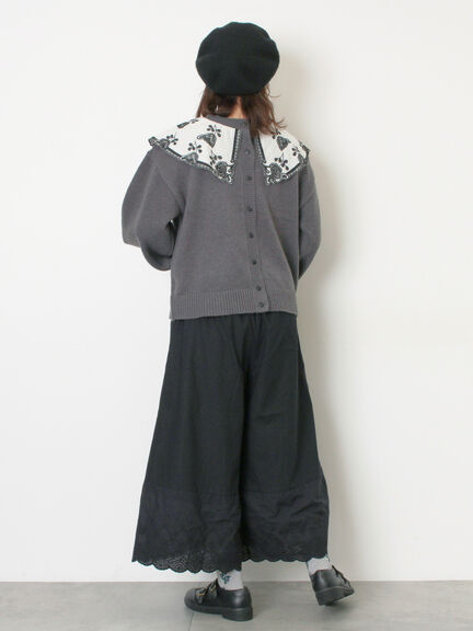 レース貼り前後2WAYニット（チャコールグレー/ベージュ/ブルー）｜Samansa Mos2（サマンサ モスモス）通販