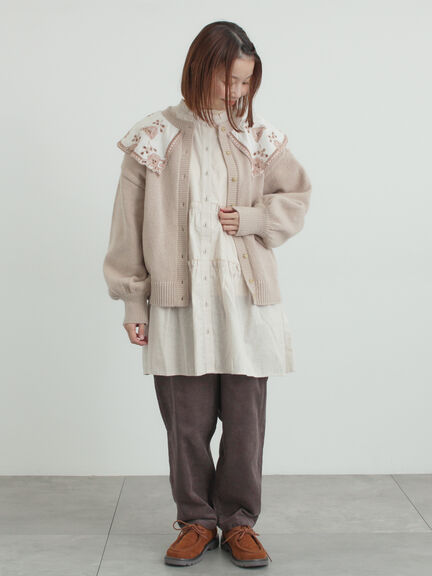 レース貼り前後2WAYニット（チャコールグレー/ベージュ/ブルー）｜Samansa Mos2（サマンサ モスモス）通販