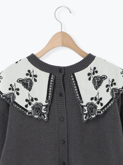 レース貼り前後2WAYニット（チャコールグレー/ベージュ/ブルー）｜Samansa Mos2（サマンサ モスモス）通販