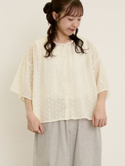 シアー刺繍ブラウス（ブラック/キャメル/キナリ）｜Samansa Mos2（サマンサ モスモス）通販