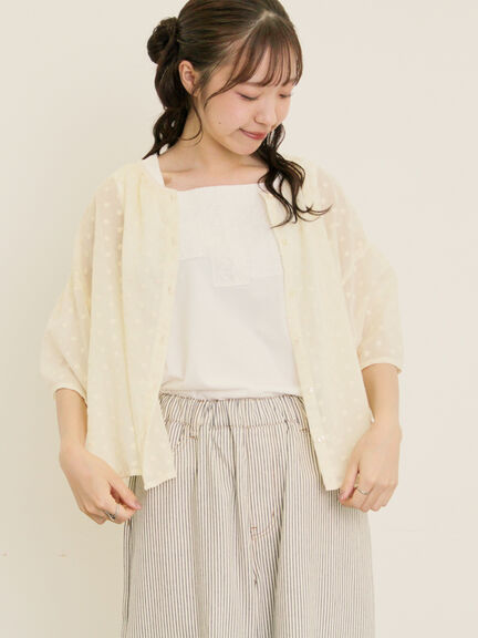 シアー刺繍ブラウス（ブラック/キャメル/キナリ）｜Samansa Mos2（サマンサ モスモス）通販