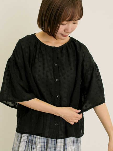 シアー刺繍ブラウス（ブラック/キャメル/キナリ）｜Samansa Mos2（サマンサ モスモス）通販