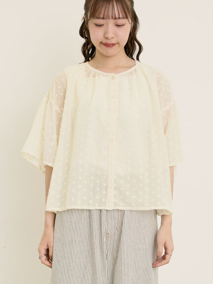 シアー刺繍ブラウス（ブラック/キャメル/キナリ）｜Samansa Mos2（サマンサ モスモス）通販