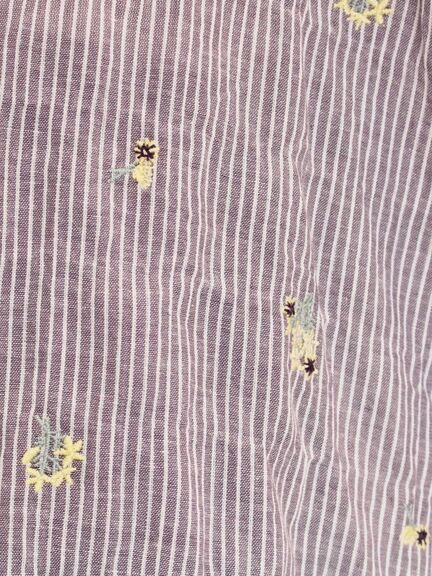 ストライプ総花柄刺繍バンドカラーシャツ（レッド/グリーン/ブルー/パープル）｜Samansa Mos2（サマンサ モスモス）通販