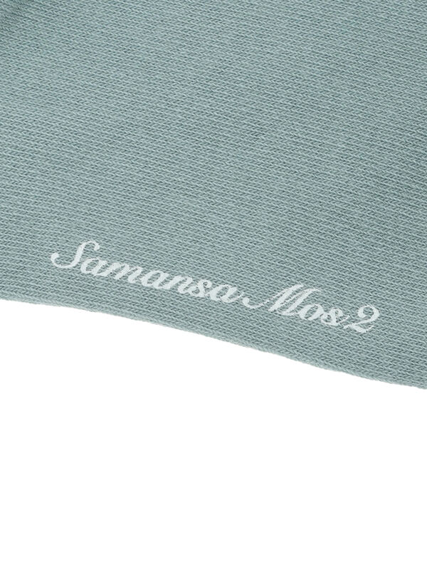 セール】 ロゴラインリブソックス（オフホワイト/ブラック/サックス