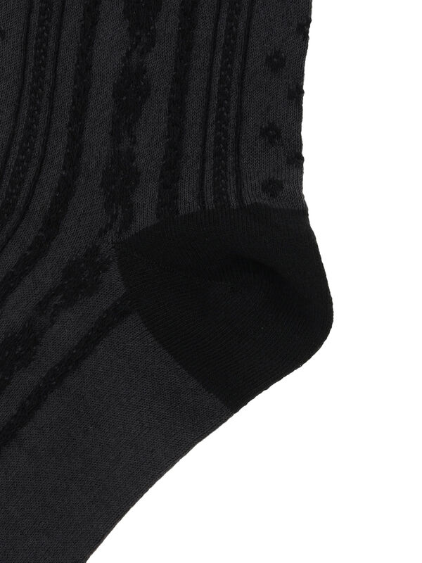 ぽこぽこ花柄ソックス（ブラック/ベージュ/モカ/レッグウェア/タイツ