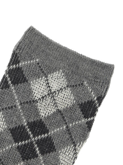 アーガイルハイソックス（グレー/ベージュ/ネイビー）｜Samansa Mos2（サマンサ モスモス）通販