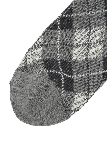 アーガイルハイソックス（グレー/ベージュ/ネイビー）｜Samansa Mos2（サマンサ モスモス）通販