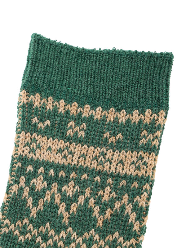 セール】 ジャガードソックス（グレー/グリーン/キナリ/レッグウェア