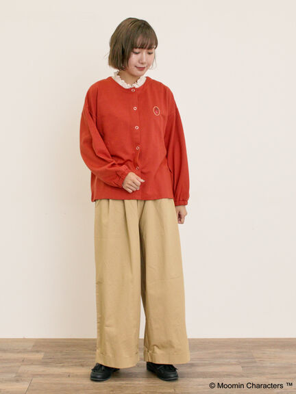 【MOOMIN×Samansa Mos2】ミニ裏毛カーディガン（チャコールグレー/レッド/キナリ）｜Samansa Mos2（サマンサ モスモス）通販